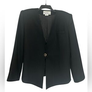 Vintage Oleg Cassini Classic Elegant Black Women's Blazer